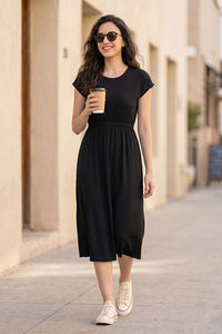 Zivame 2 Mile Fashion Knit Poly Loungewear Dress - Black Beauty — thumbnail 1